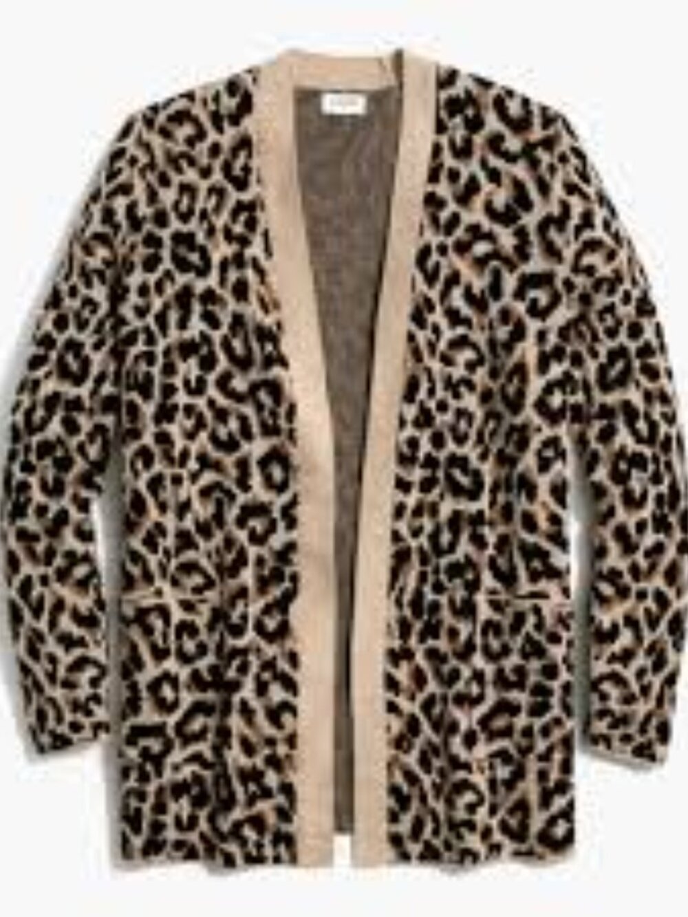 J. Crew Leopard Open Front Cardigan Small